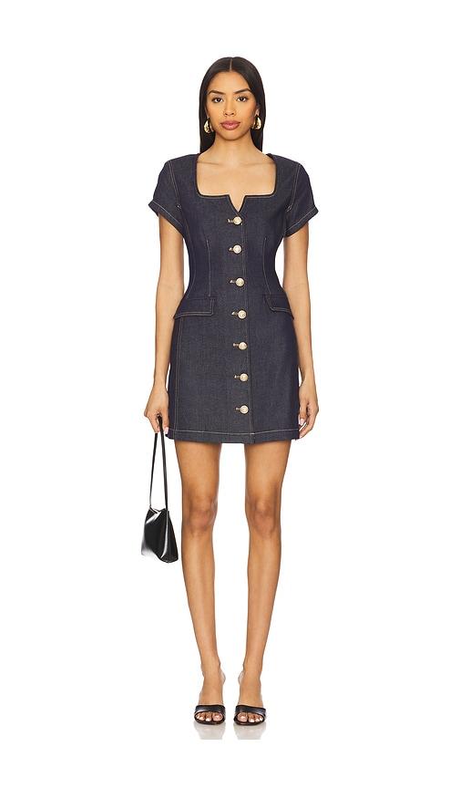 generation love brunella sheen denim dress in navy.