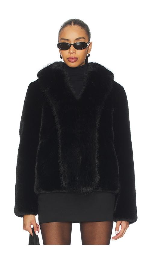 generation love dasha faux fur jacket in black.