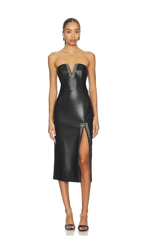 generation love isabel studded faux leather dress in black.