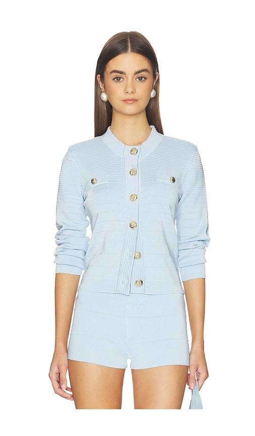 generation love lilla bandage cardigan in baby blue.