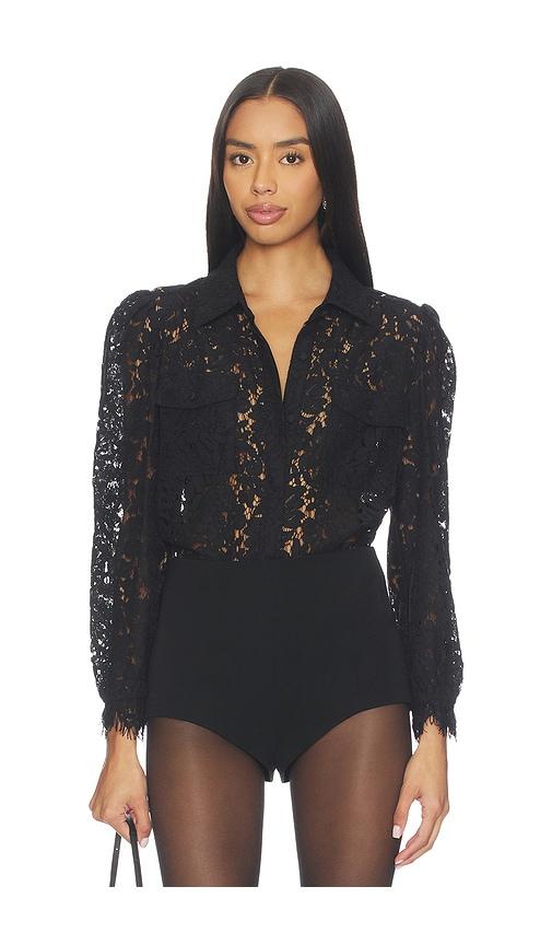 generation love lina lace shirt in black.