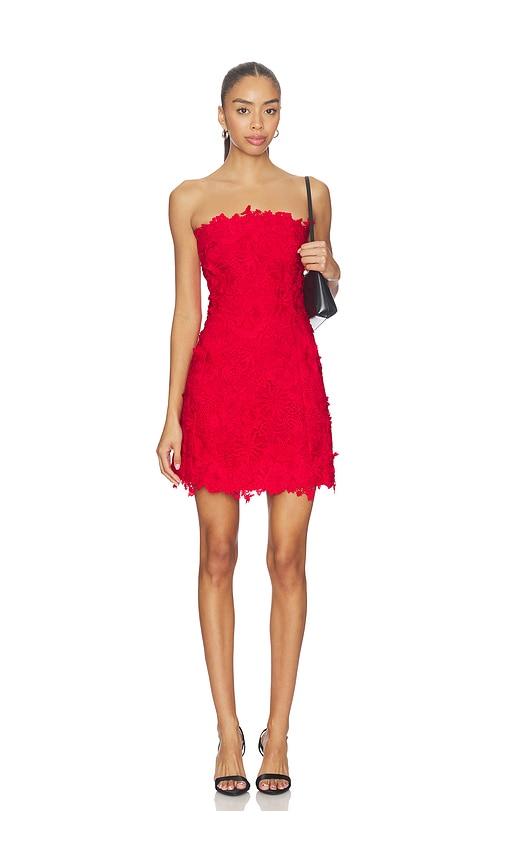 generation love lydia 3d lace dress in red.