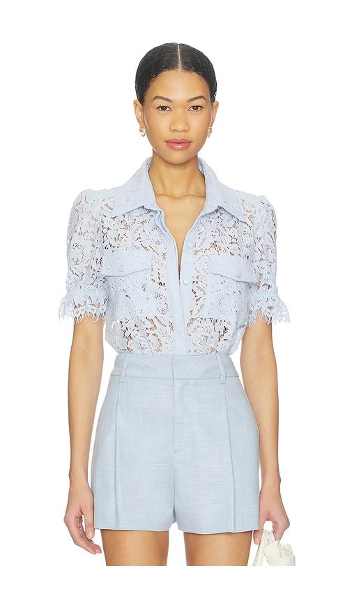 generation love mina lace shirt in baby blue.