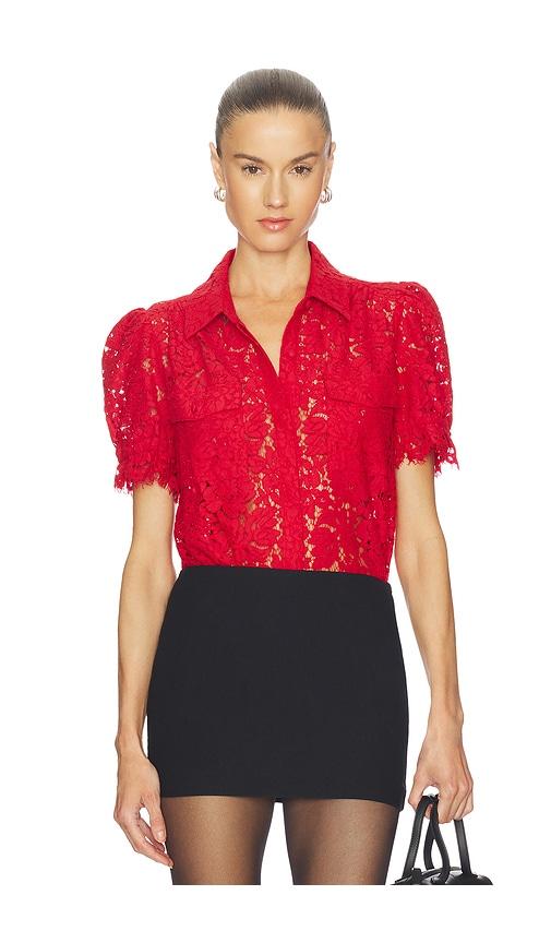 generation love mina lace top in red.