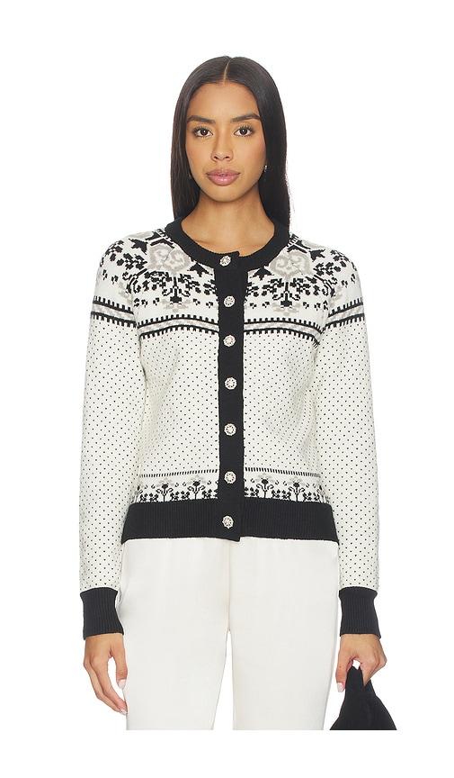 generation love sade fairisle cardigan in black,white.