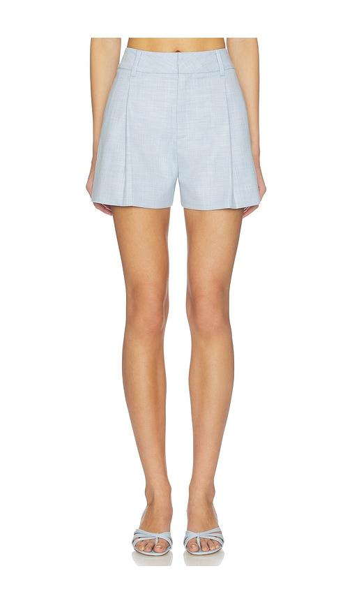 generation love sena chambray suiting shorts in baby blue.