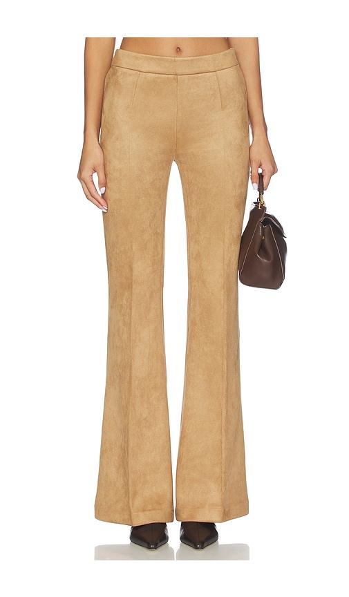 generation love wesley faux suede pants in brown.