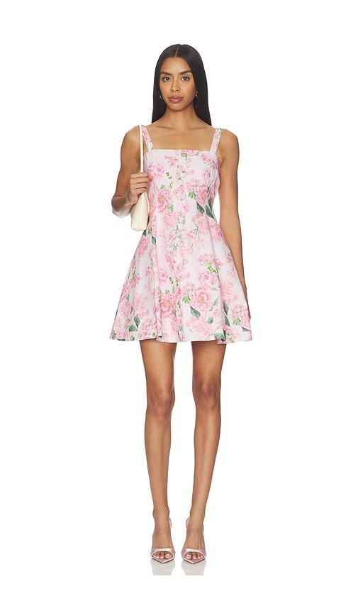 generation love whitney floral linen dress in pink.