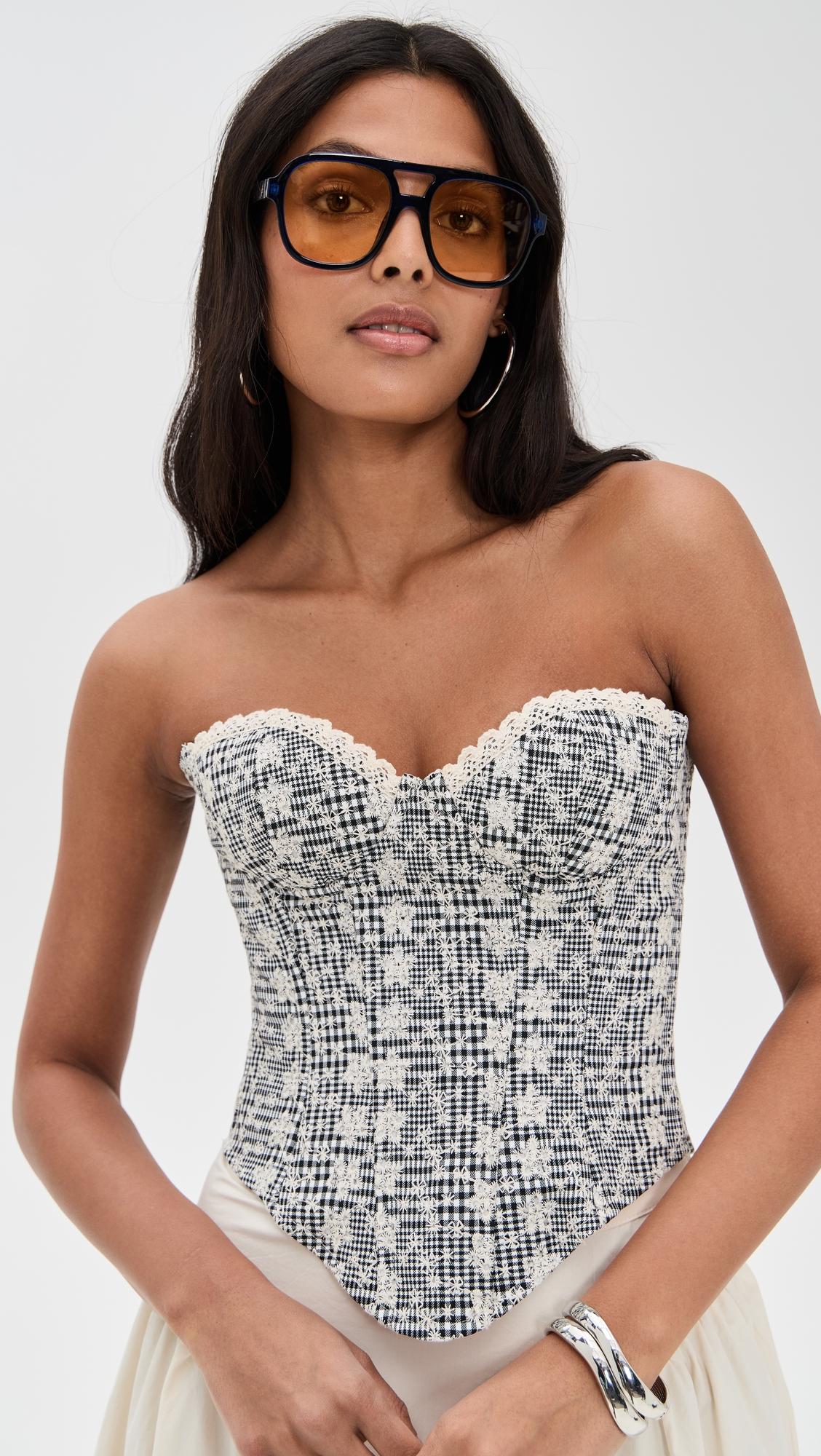 genevieve gingham bustier