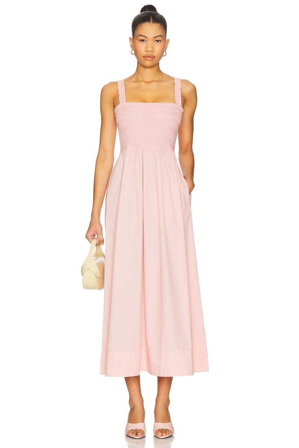 genevieve smocked embroidered bodice dress