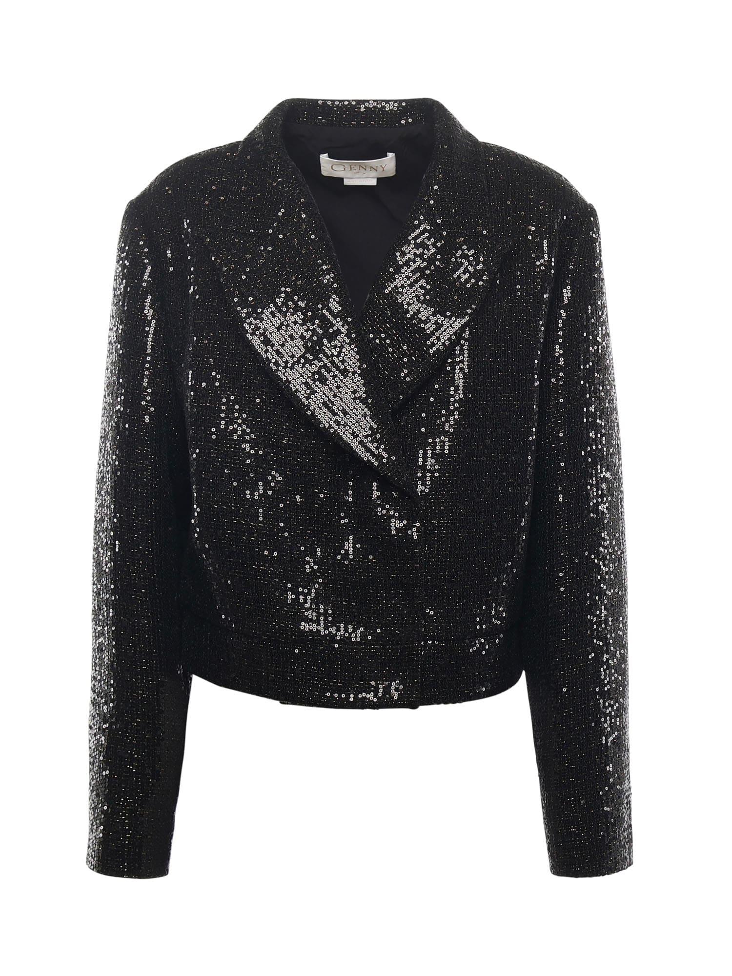genny cropped jacket with sequins