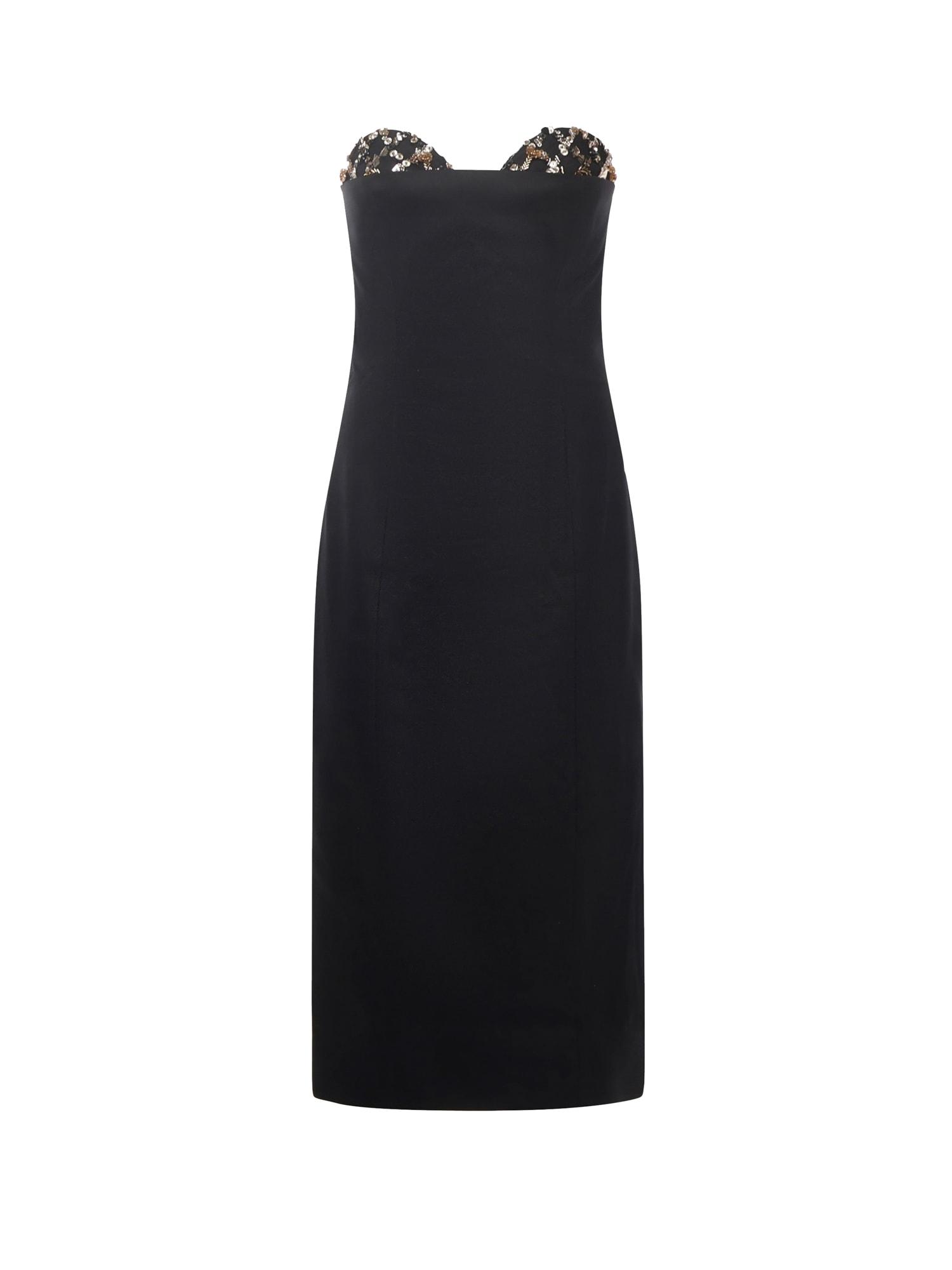 genny midi dress with jewel embroidery