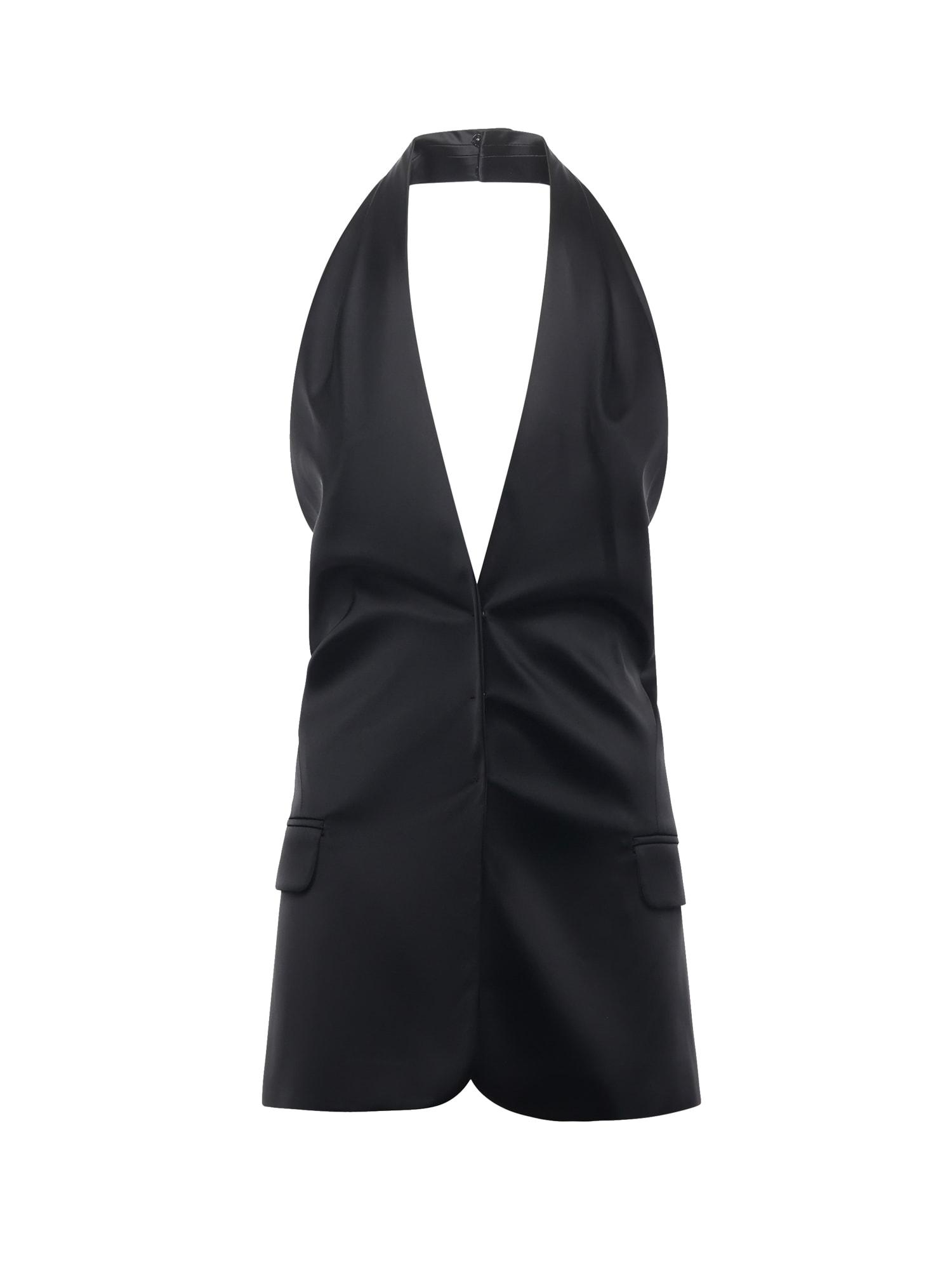 genny satin wrap top