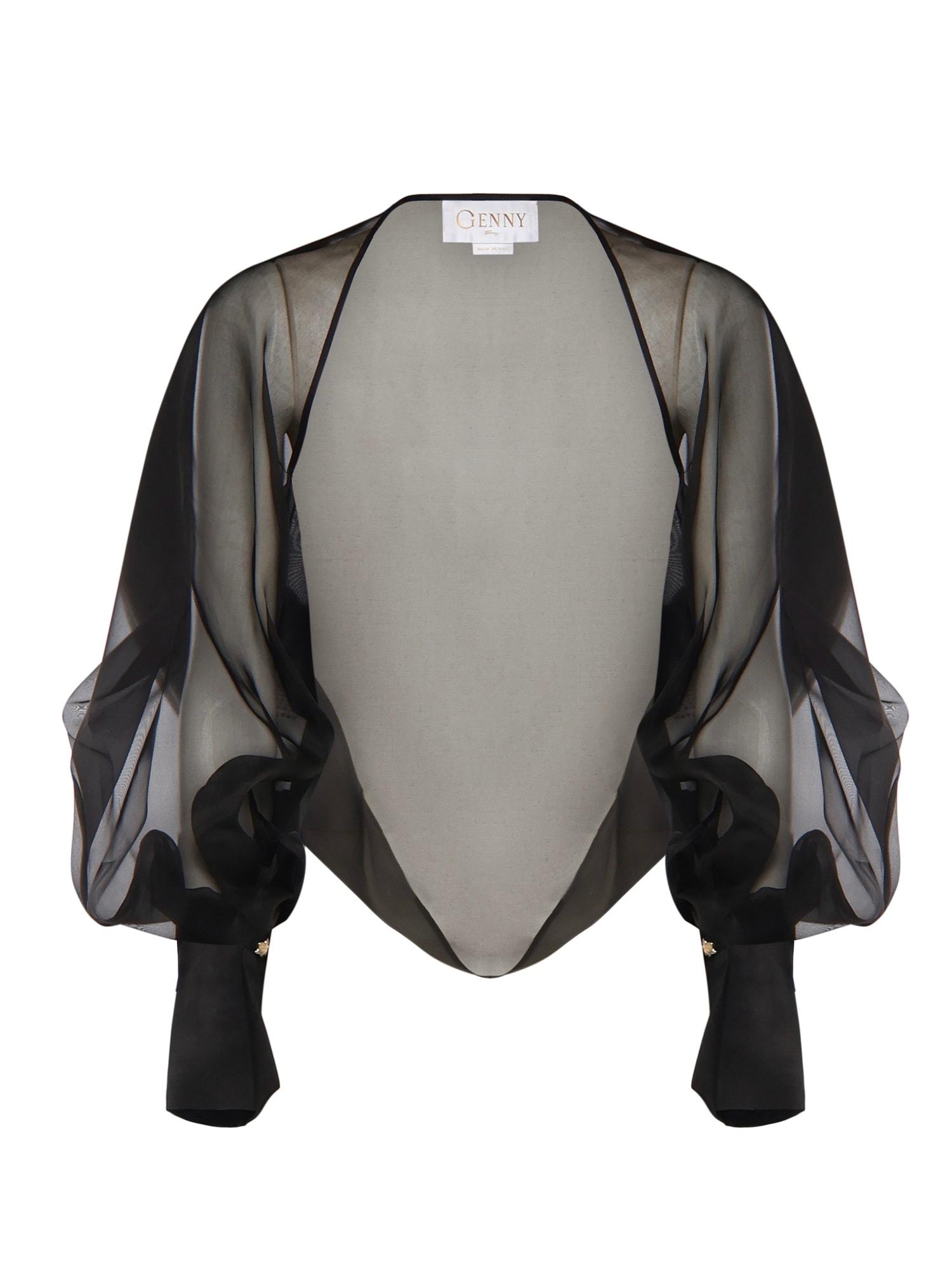 genny silk organza shrug