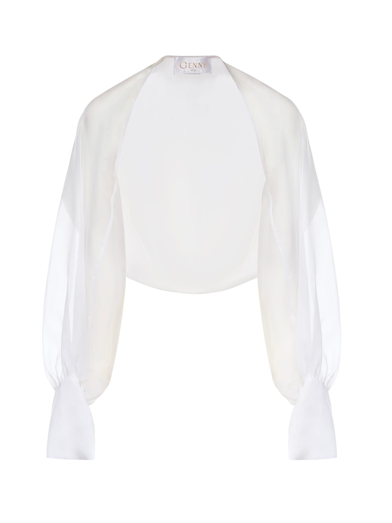 genny silk organza shrug