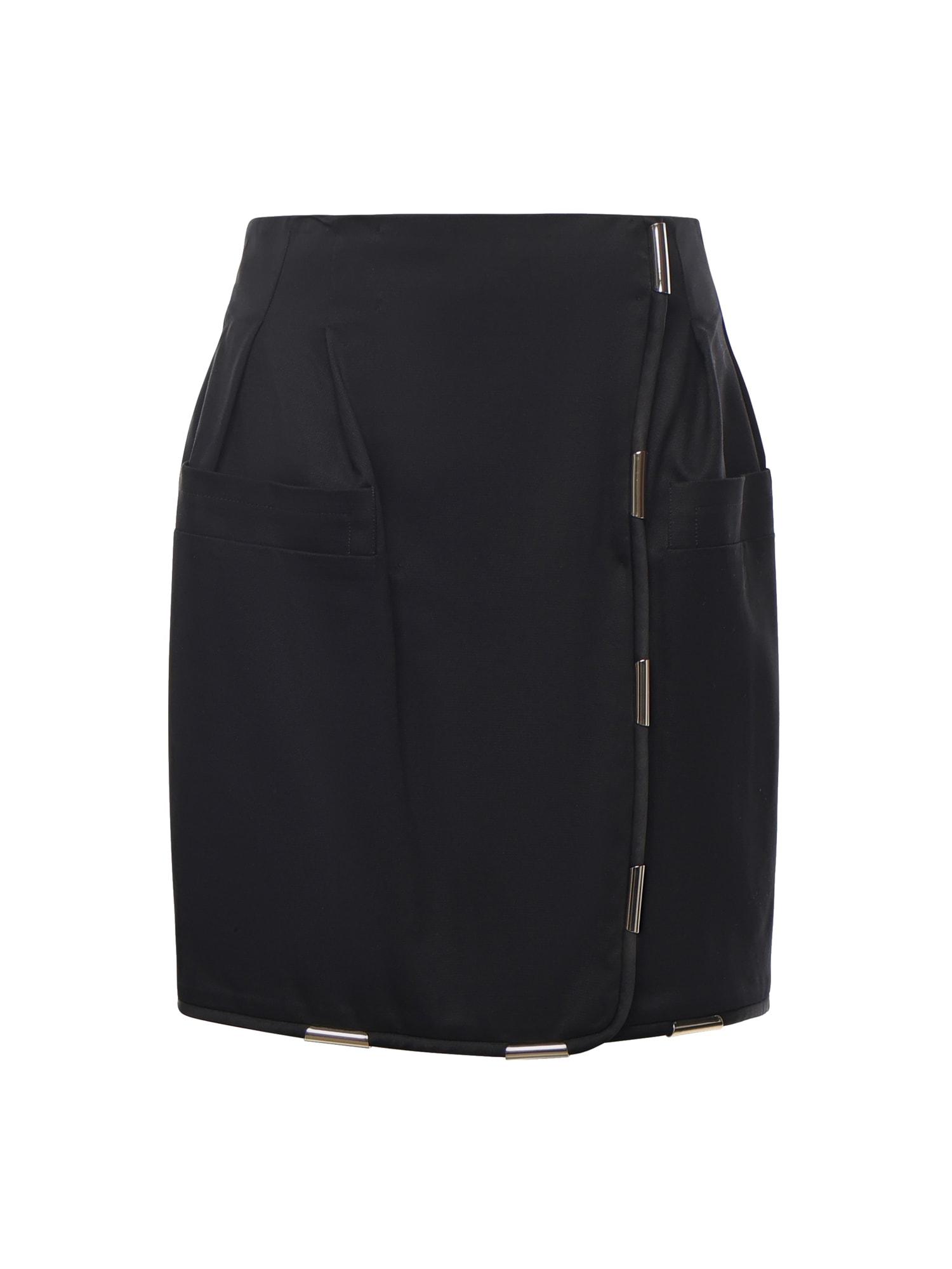 genny wrap mini skirt with metallic details