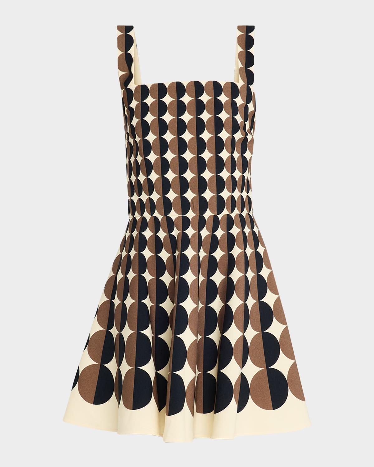 geo double face wool sleeveless mini dress