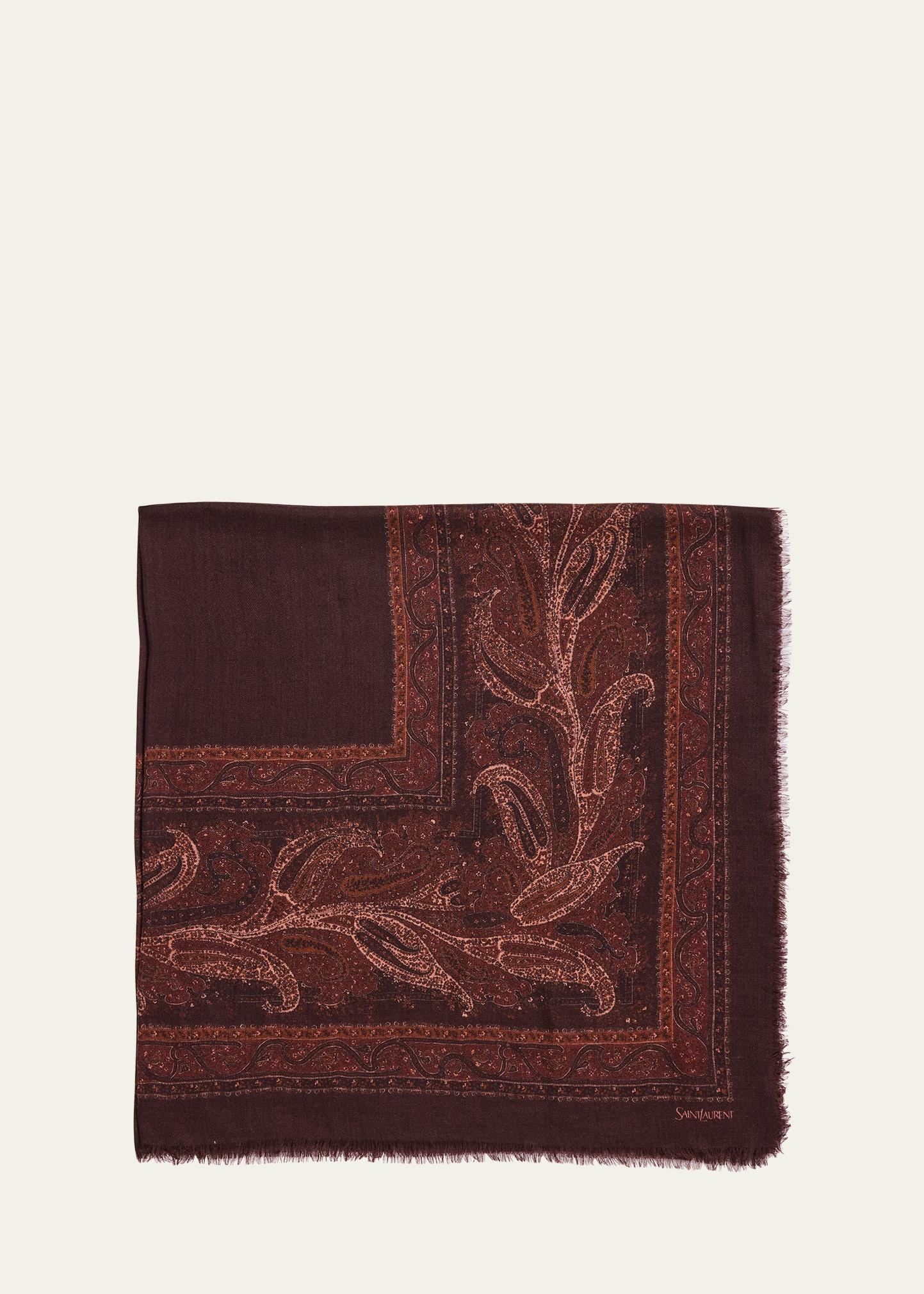 geometric paisley cashmere scarf