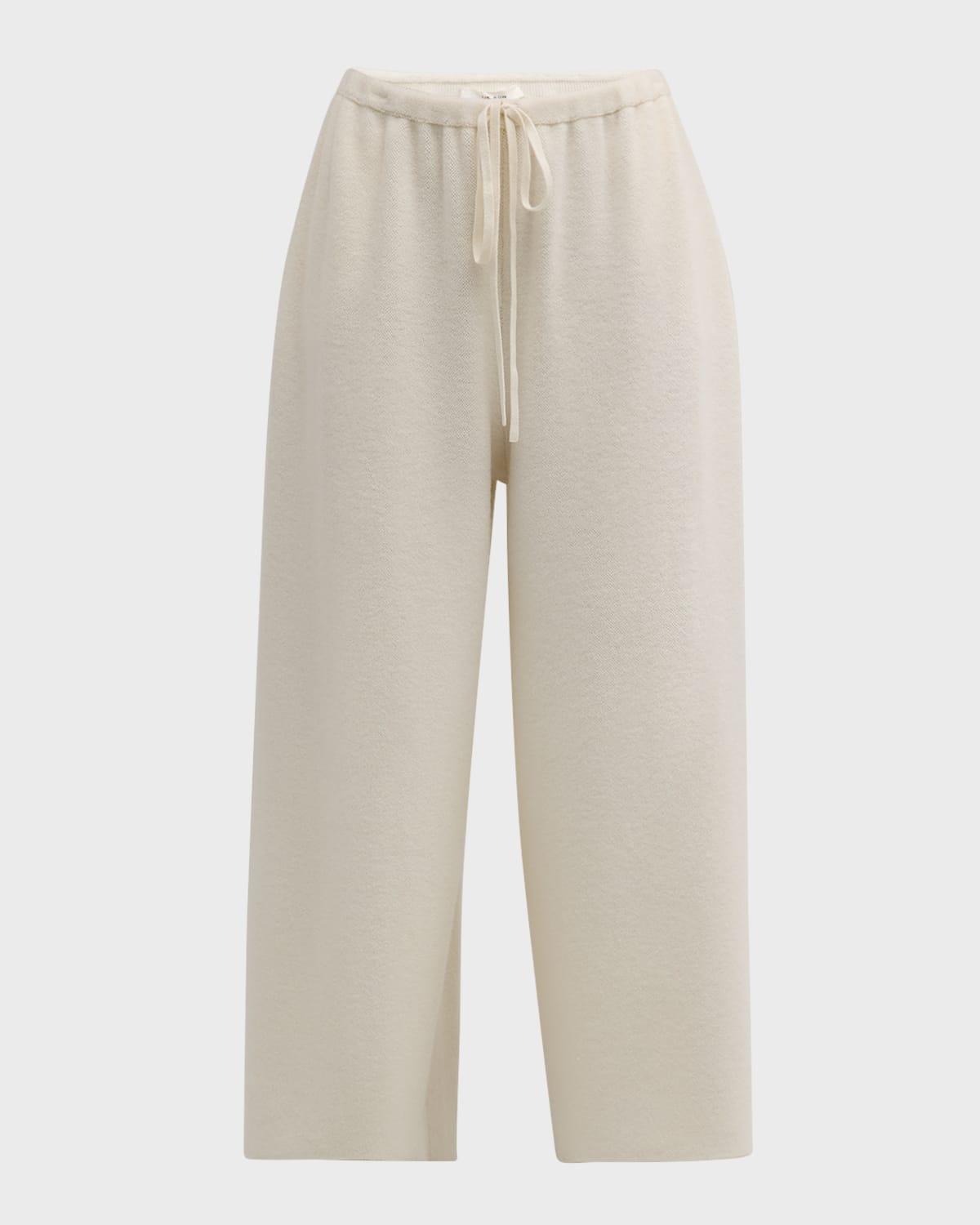 geordie cashmere towelling wide-leg pull-on pants