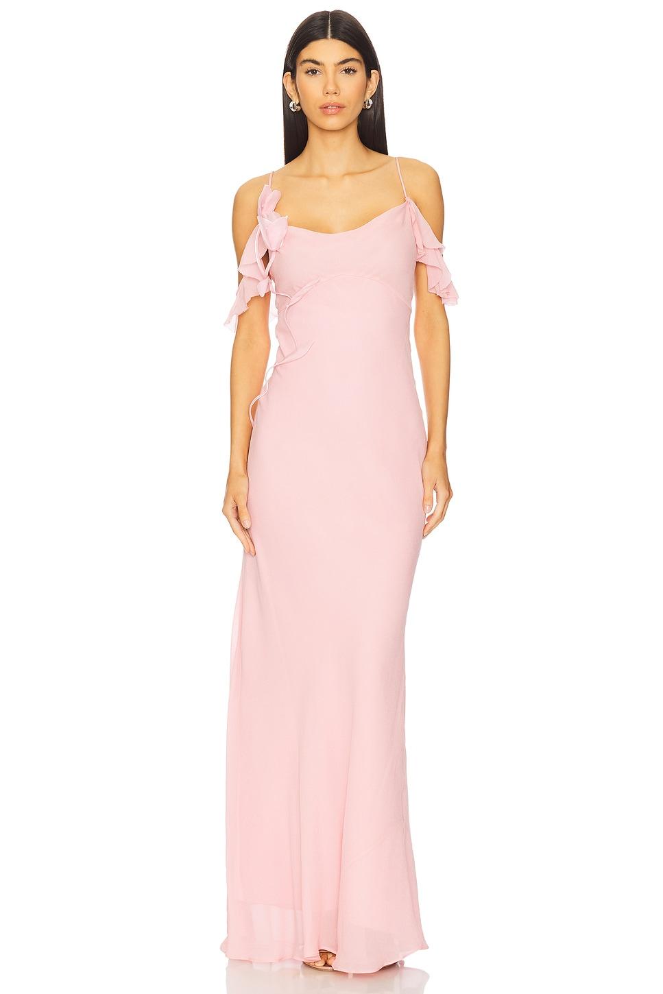 georgette flower maxi dress