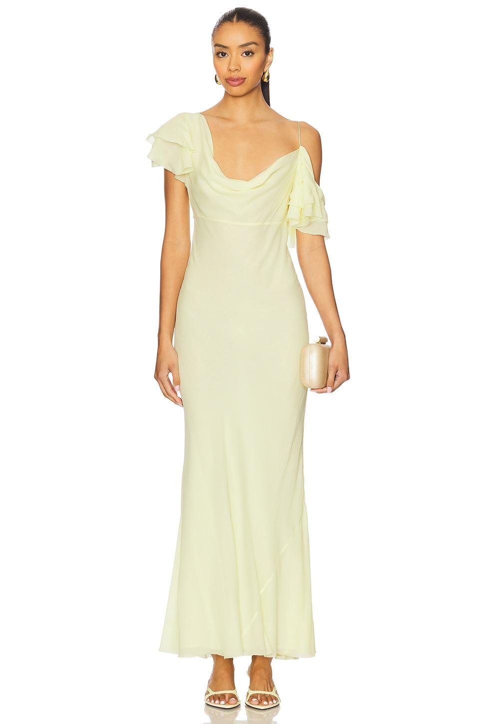 georgette frill maxi dress