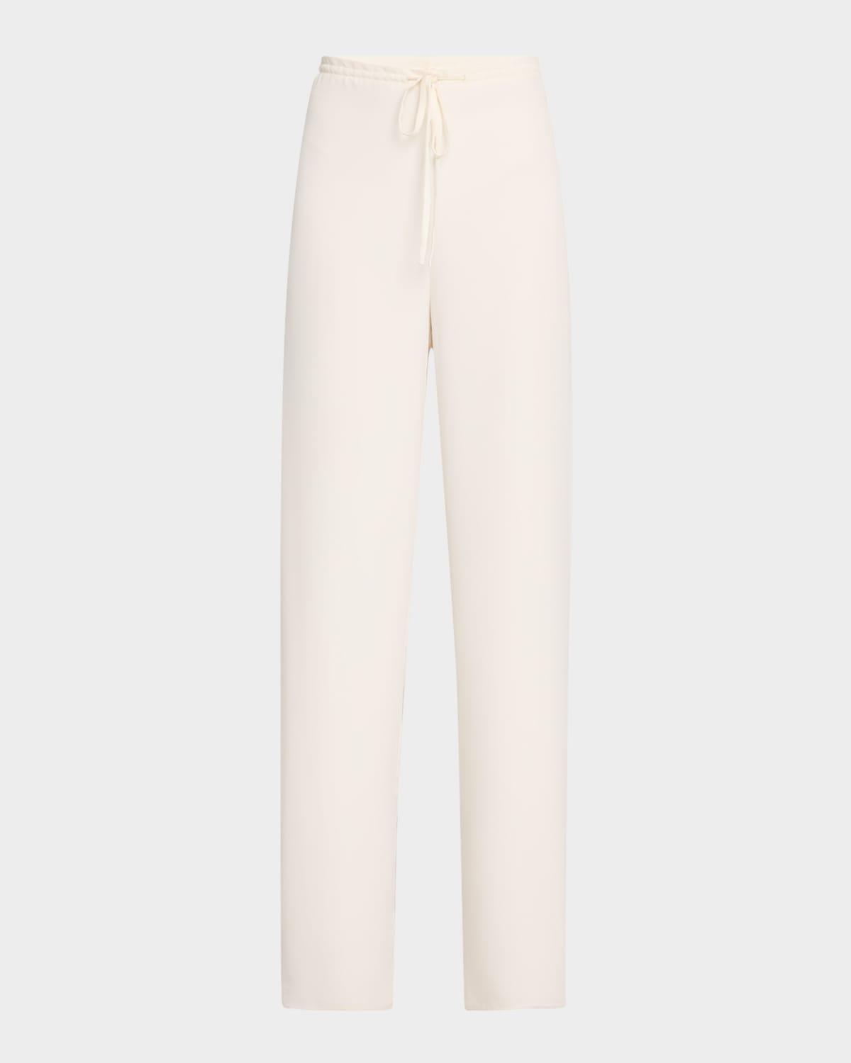 georgette straight-leg drawstring pants