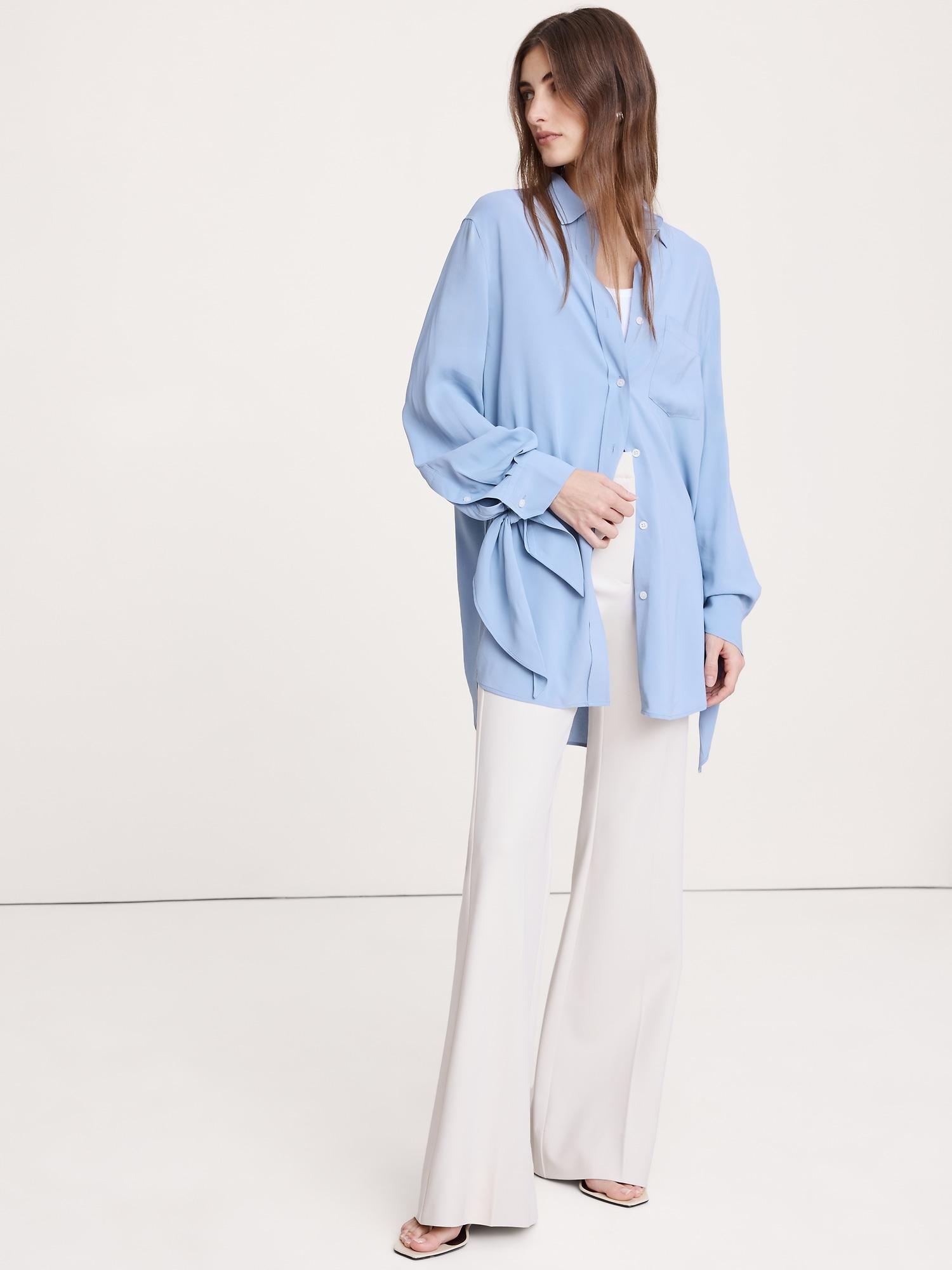 georgette tie-cuff shirt