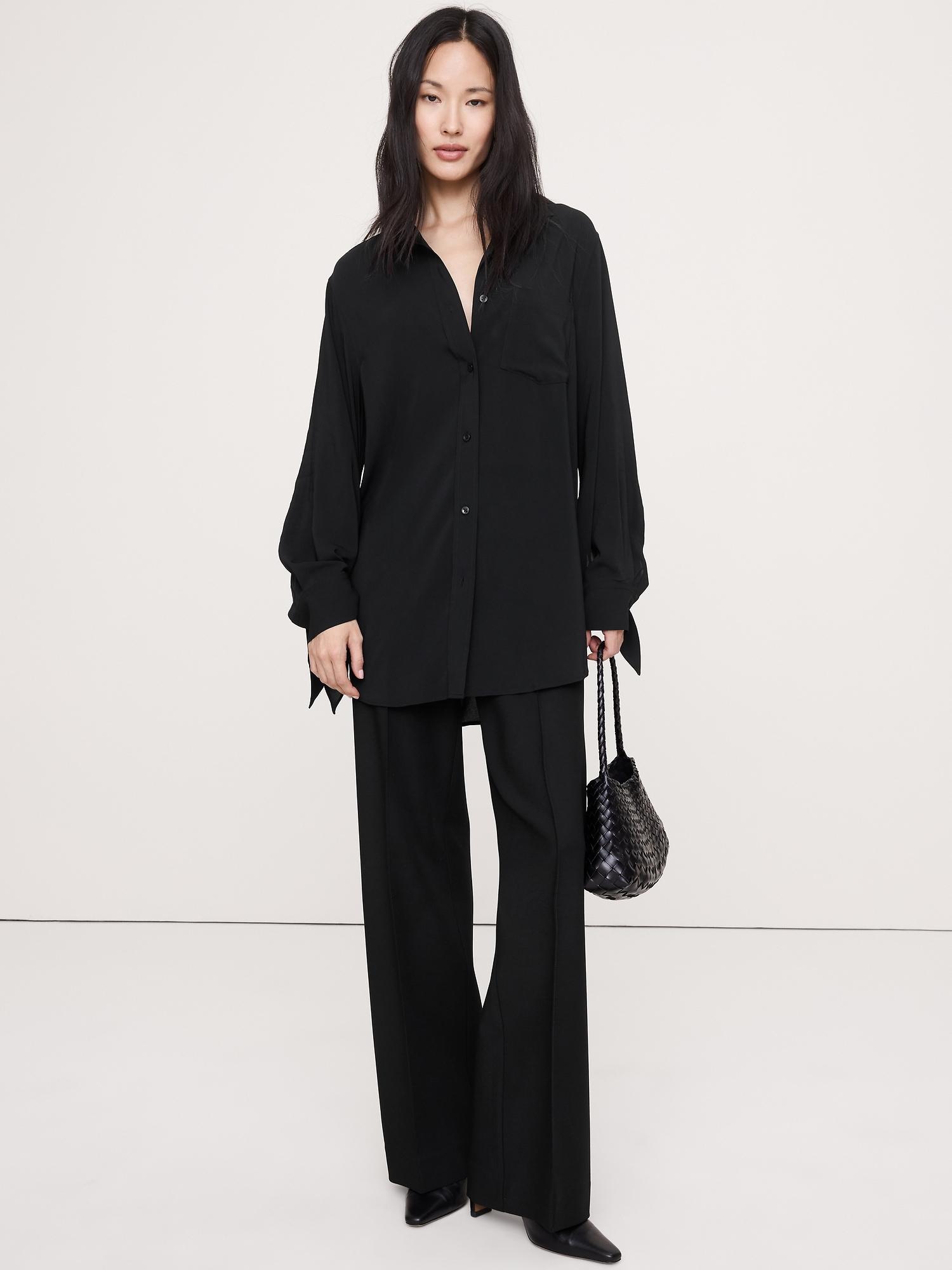 georgette tie-cuff shirt