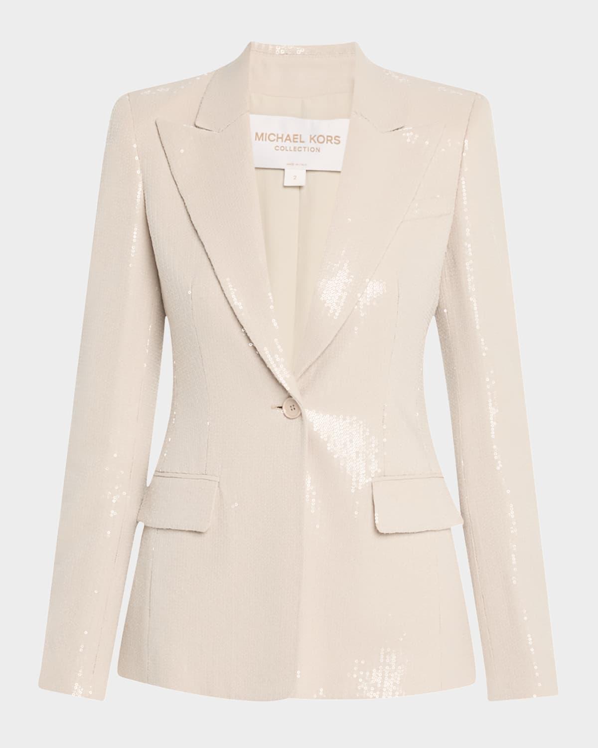 georgina sequined one-button blazer