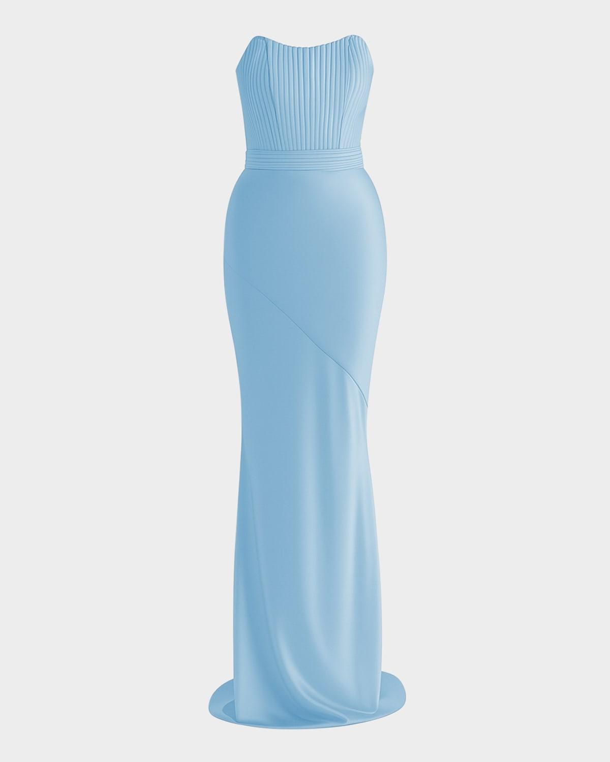 germaine strapless stretch satin column gown