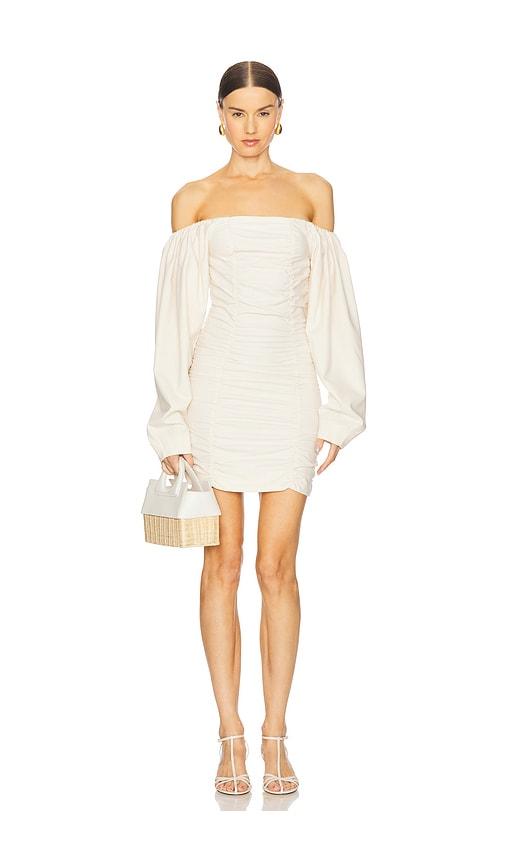 gestuz decia dress in ivory.