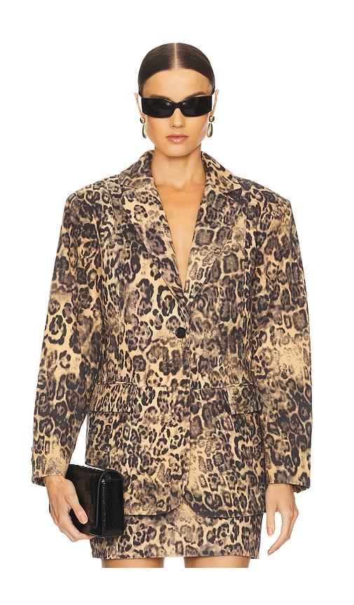 gestuz leane blazer in brown.