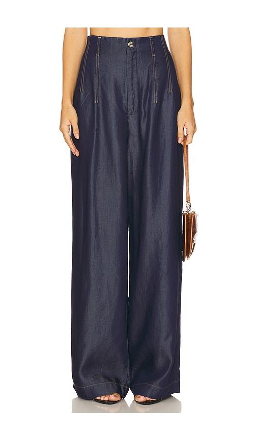 gestuz nia high waisted jeans in blue.