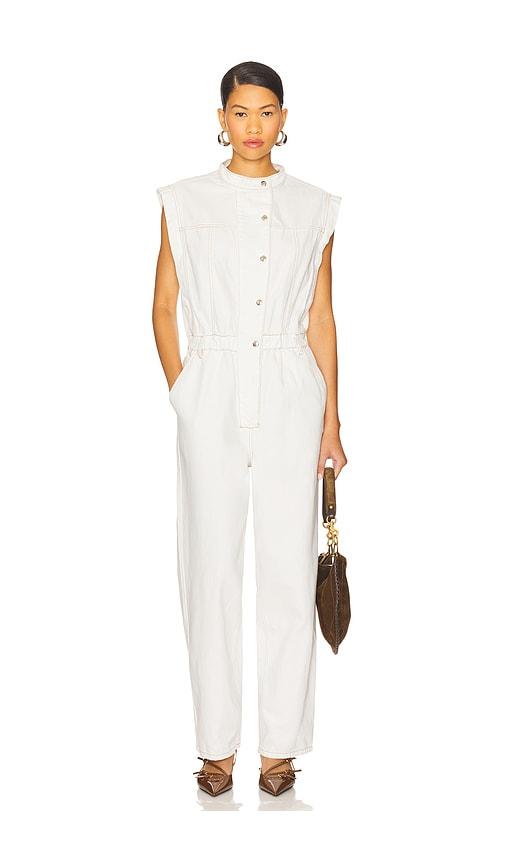 gestuz nilje jumpsuit in white.