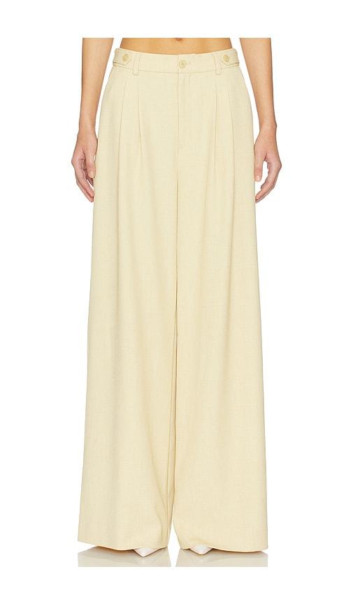 gestuz stacy mid waist pants in beige.