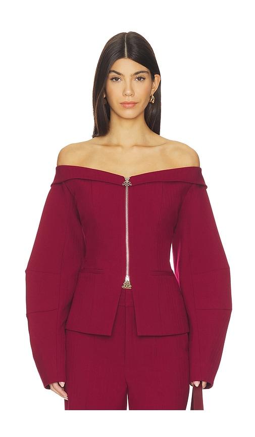 gestuz x barbie barbara blazer in red.