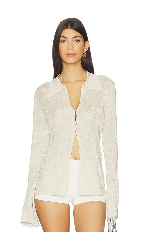 gestuz x barbie gruth shirt in grey.