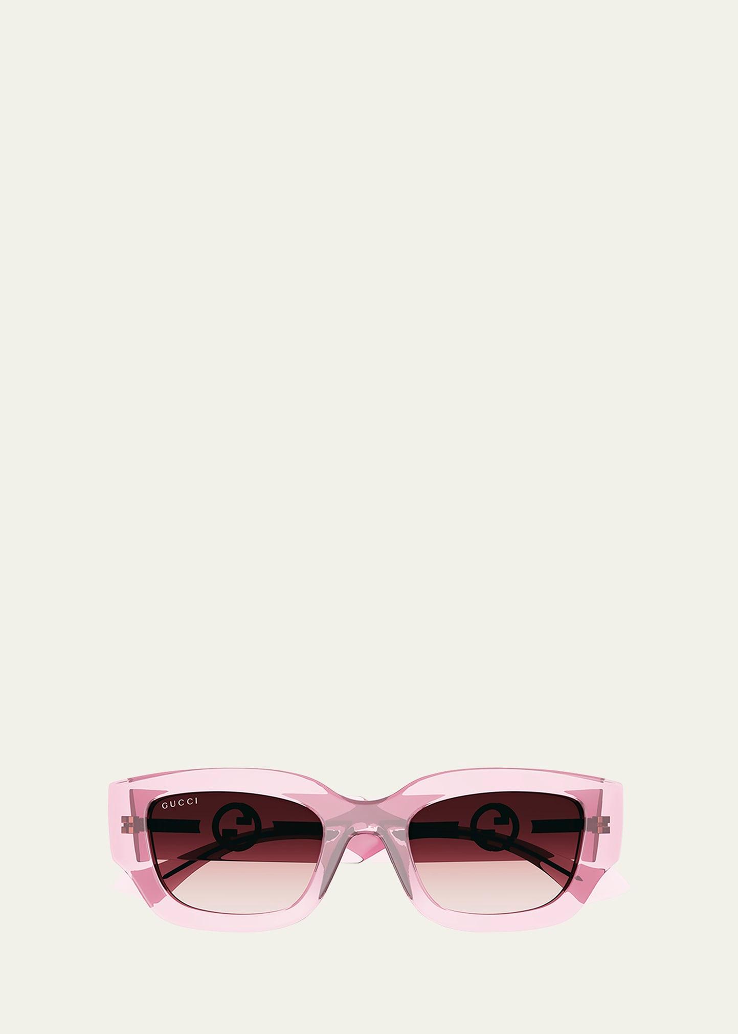 gg logo plastic rectangle sunglasses