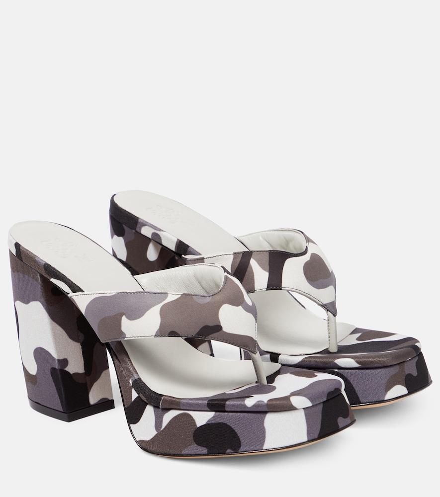 gia borghini gia 17 uni camouflage platform thong sandals