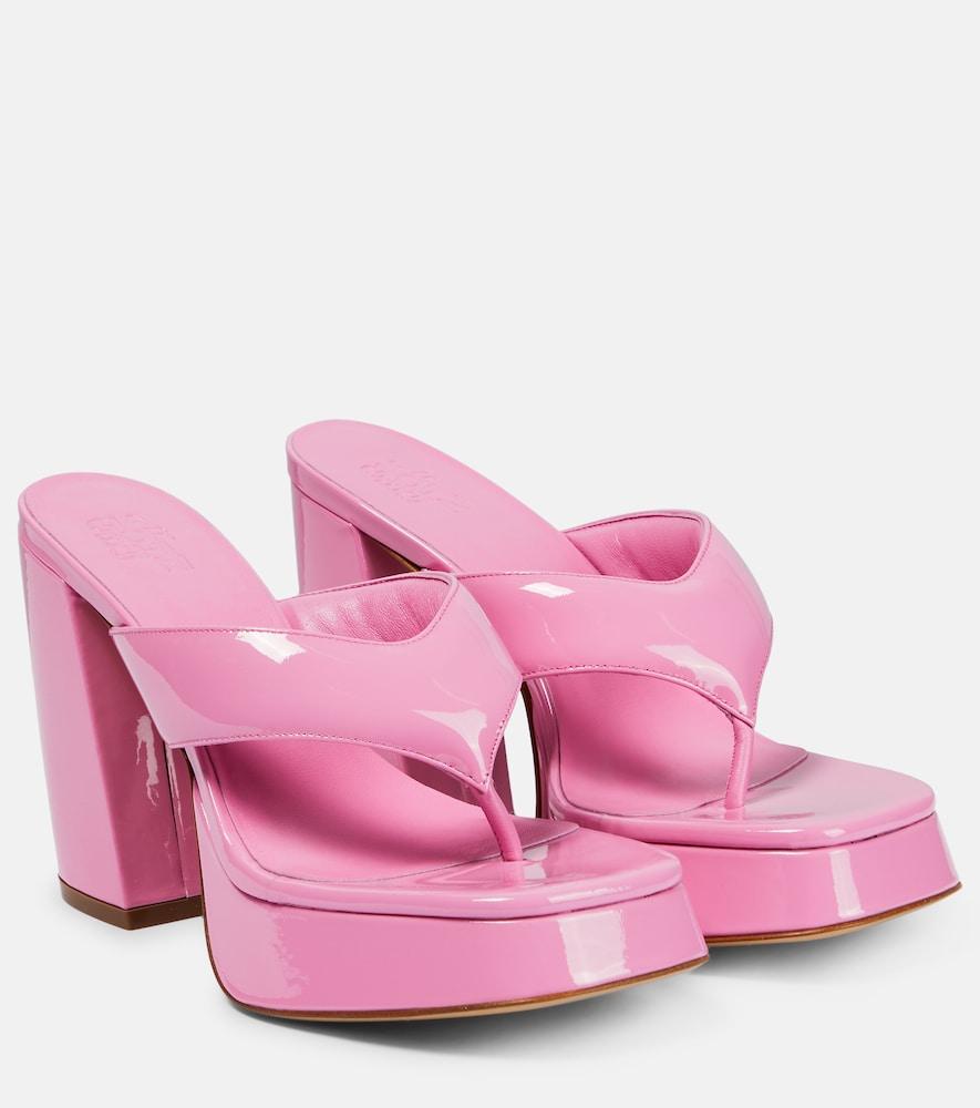 gia borghini patent leather platform sandals