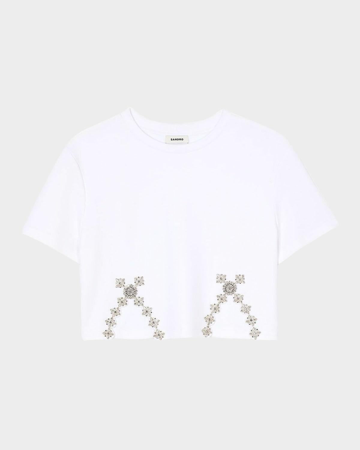 giada embellished cropped t-shirt