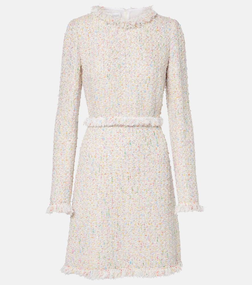giambattista valli fringed bouclé minidress