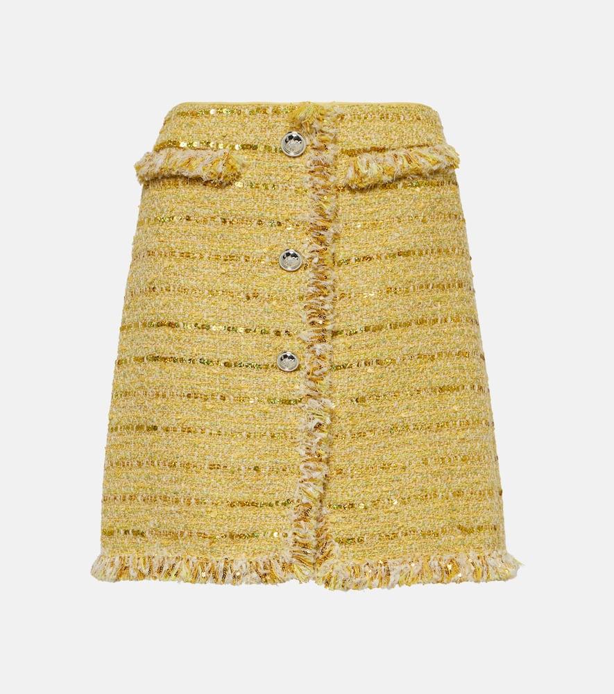giambattista valli fringed bouclé miniskirt