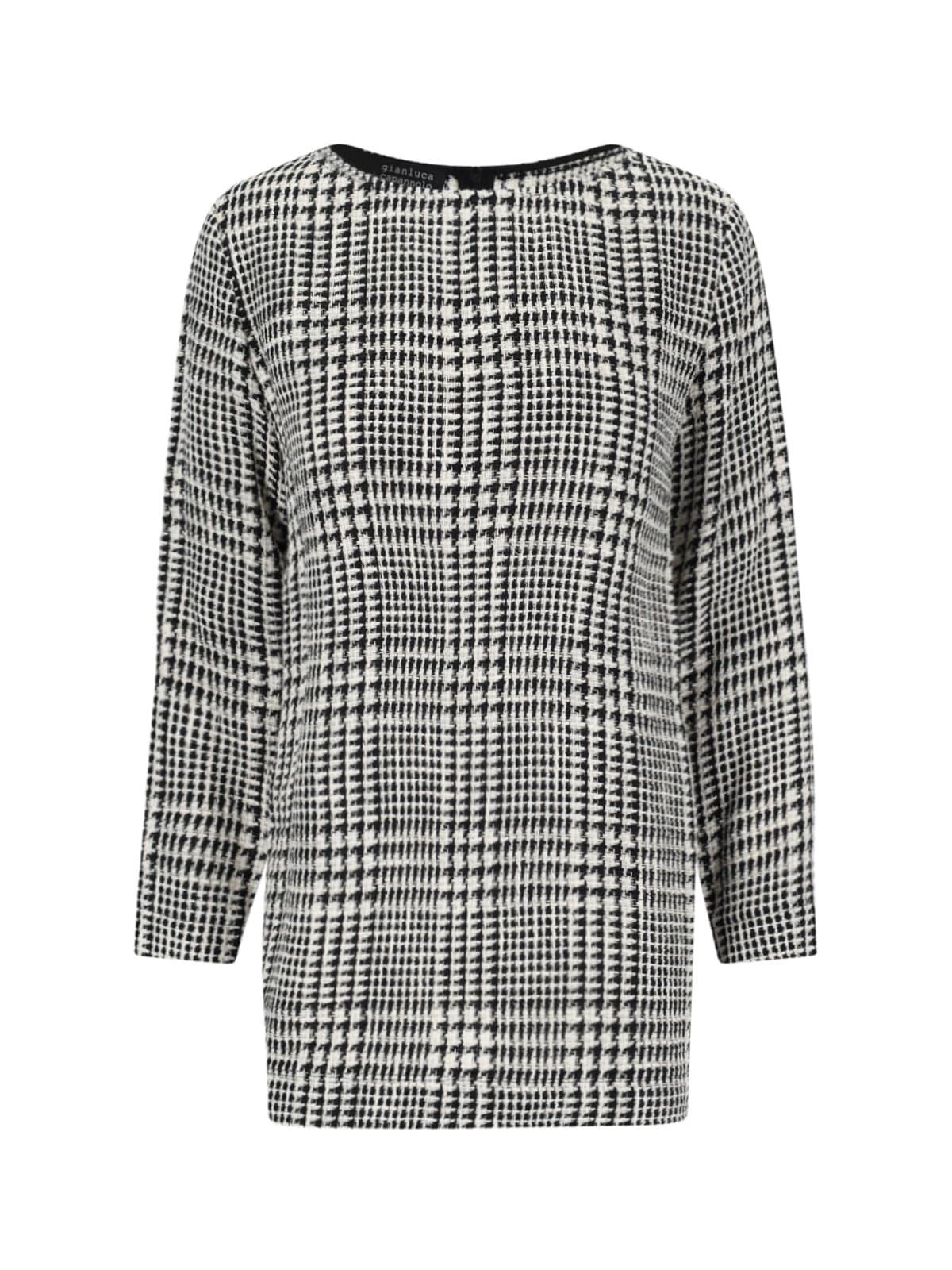 gianluca capannolo houndstooth foot midi dress