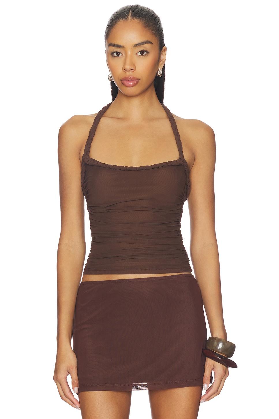 gianna ruched halterneck top