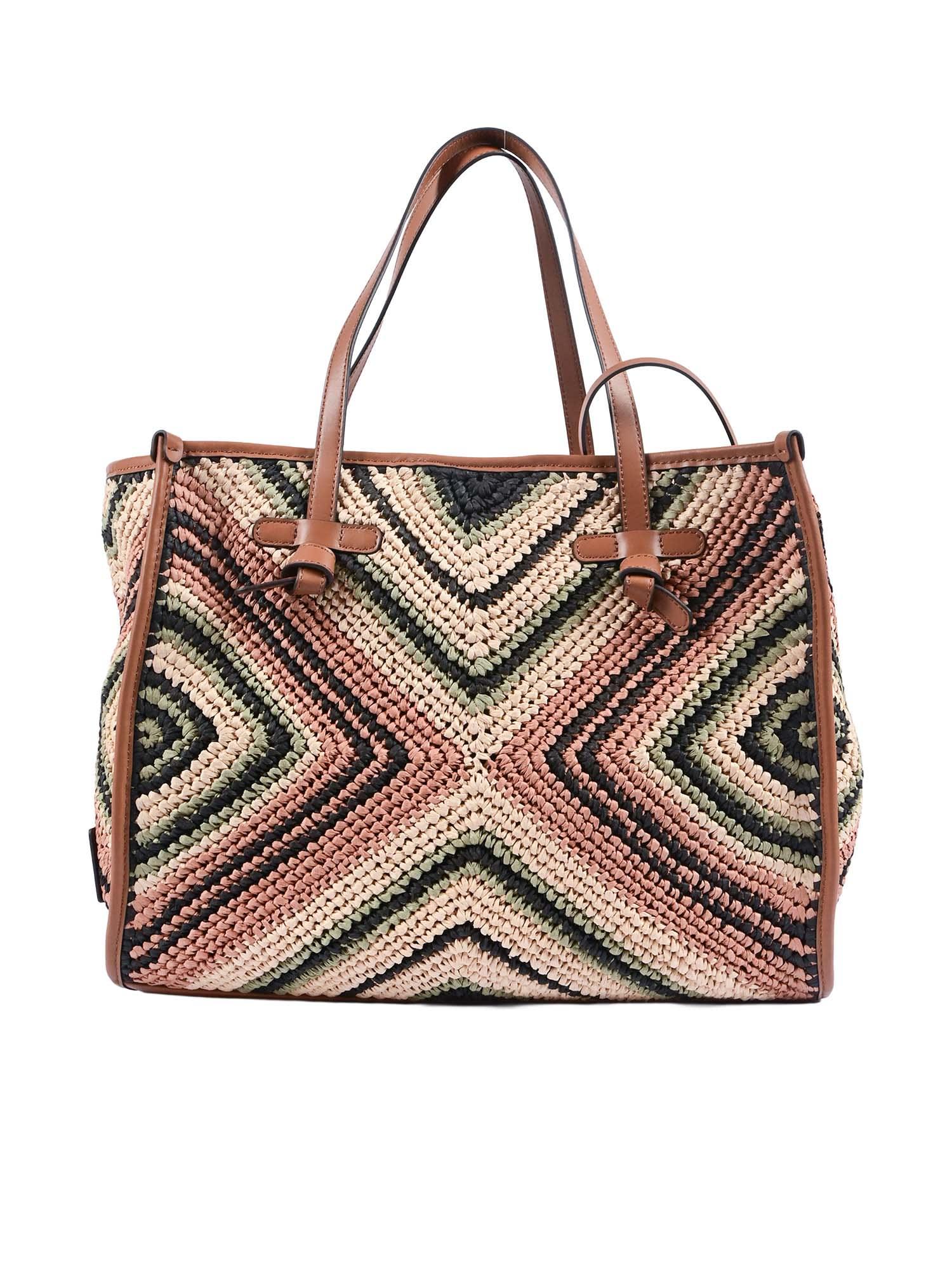 gianni chiarini leather and fabric bag