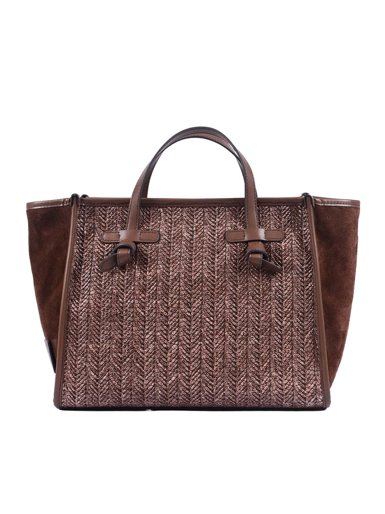 gianni chiarini leather and fabric bag