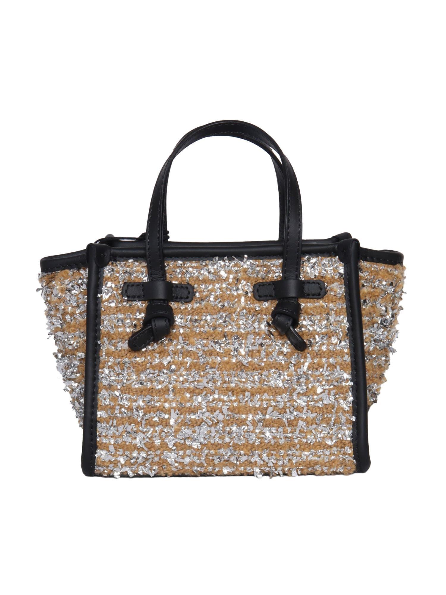 gianni chiarini leather and fabric bag