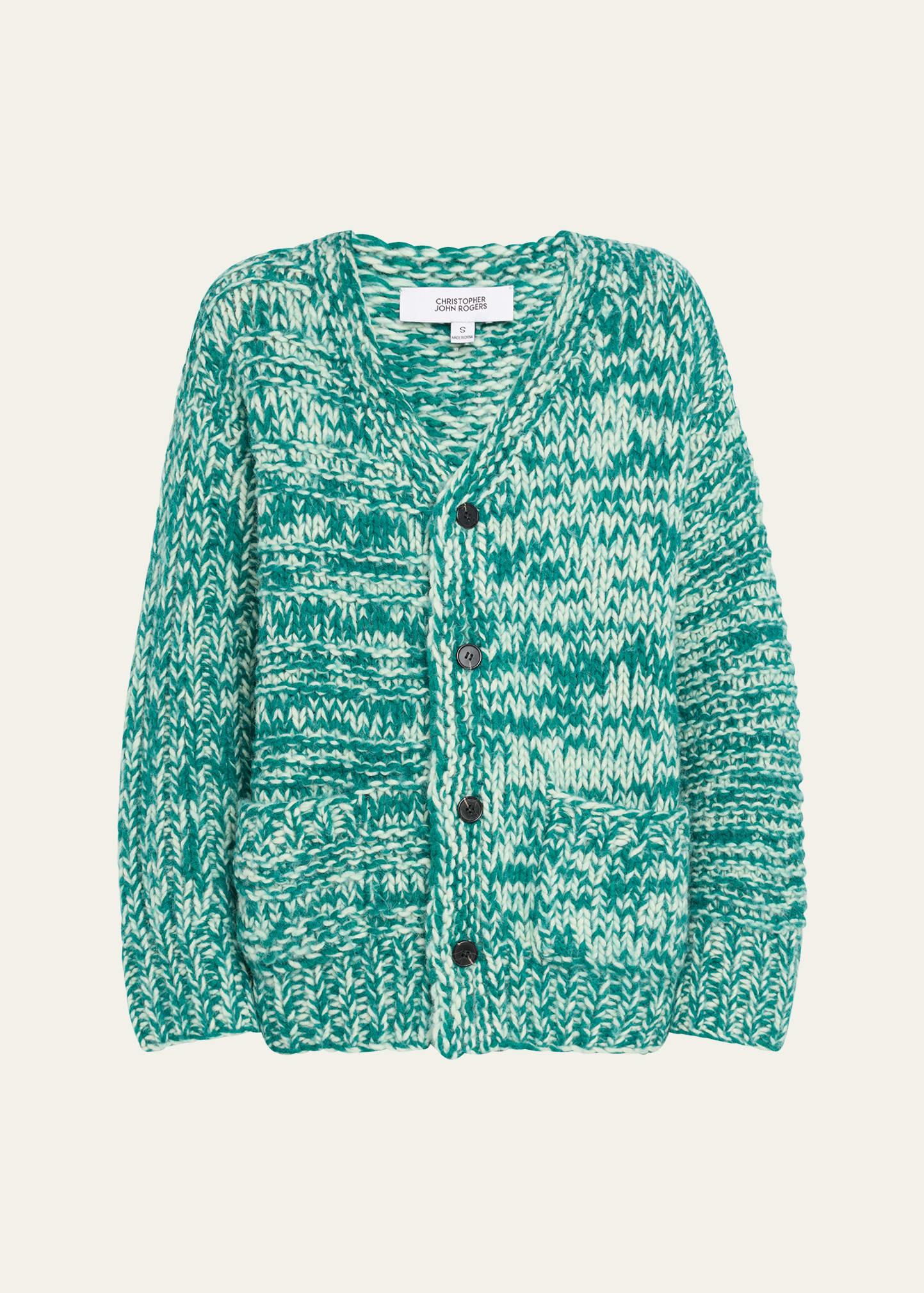 giant marled wool cardigan