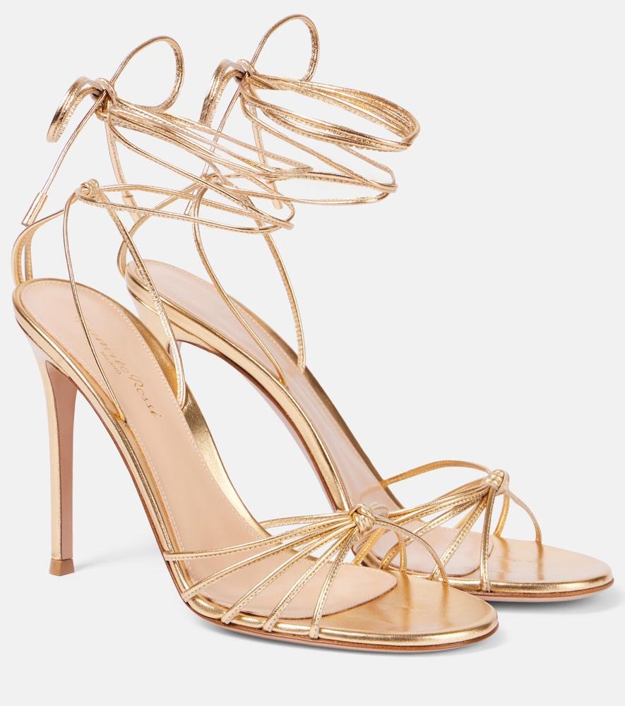gianvito rossi 105 metallic leather sandals